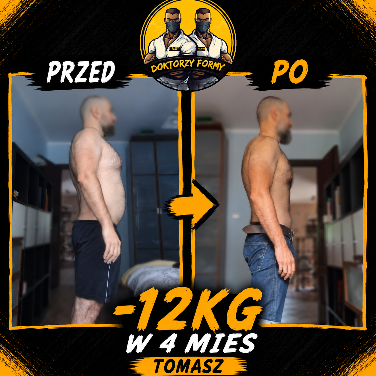 Metamorfoza klienta Nikodema - efekt po współpracy - Doktorzy Formy