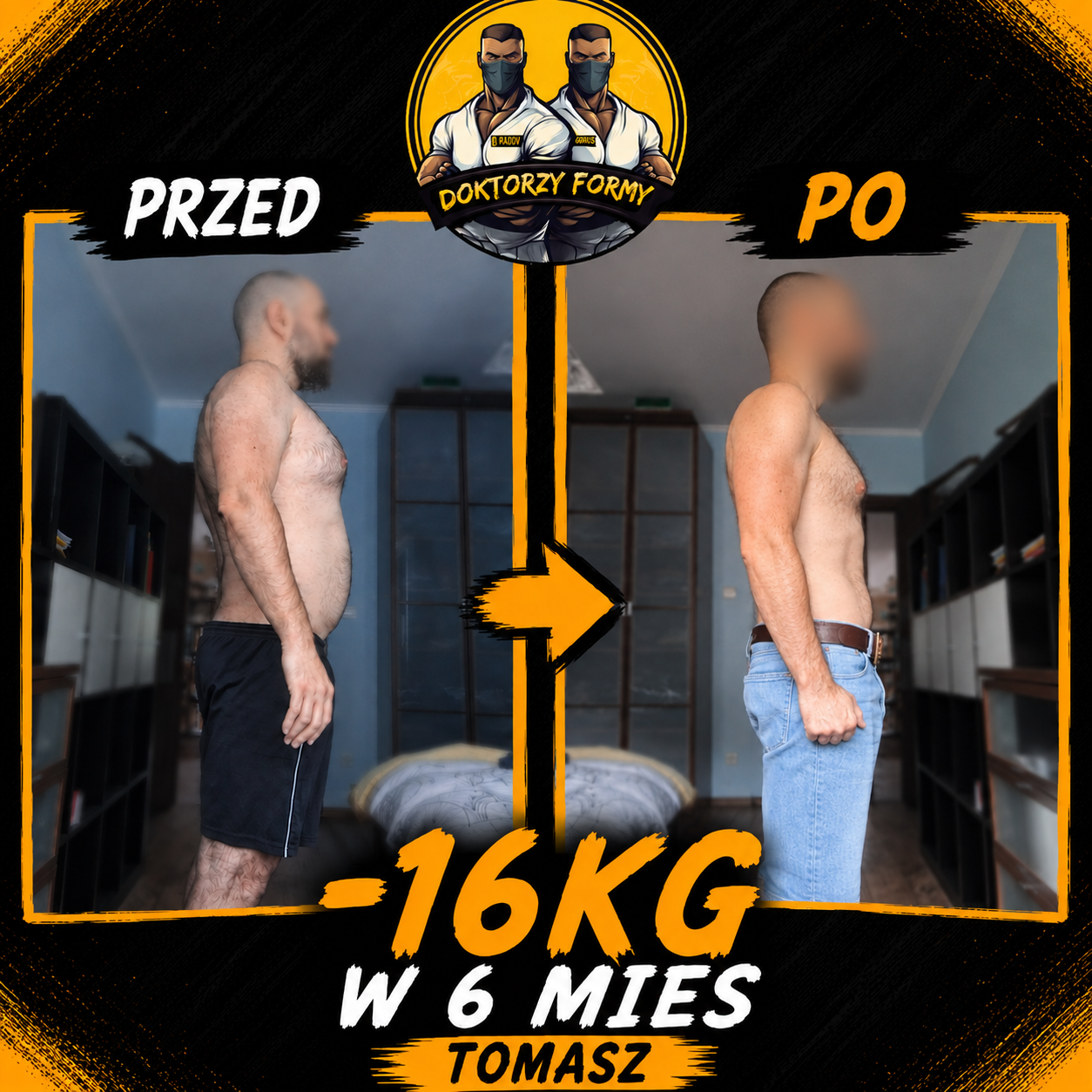 Metamorfoza klienta Tomasza - utrata 16 kg w 6 miesiecy - Doktorzy Formy
