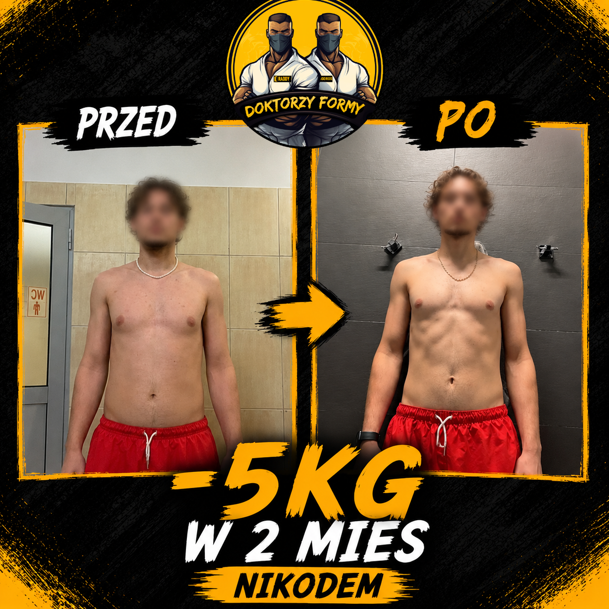 Metamorfoza klienta Tomasza - utrata 12 kg, efekt końcowy - Doktorzy Formy